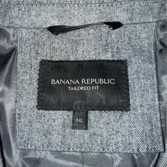 Banana Republic 100% Cotton Tailored Fit Gray Blazer Jacket Men’s Size 44L - Picture 2 of 13